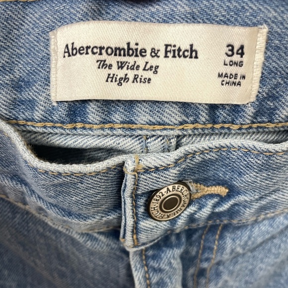 NWT A&F High Rise Wide Leg Jean Medium Wash 34 Long - Picture 11 of 15